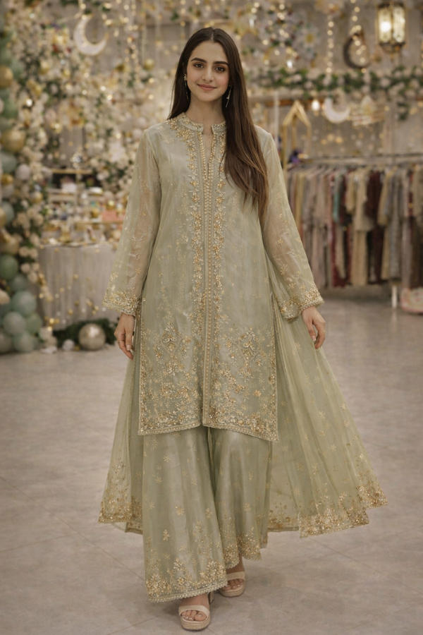 Royal Sage Green Festive Wear Suit