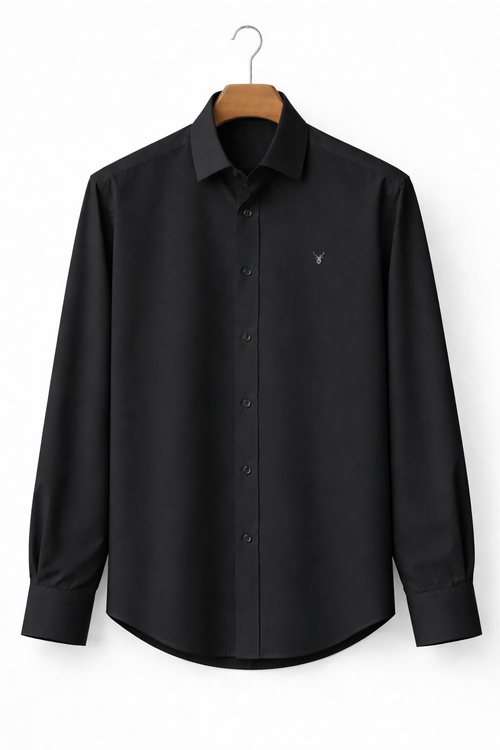 Elorl Regular Fit Black Shirt for Men