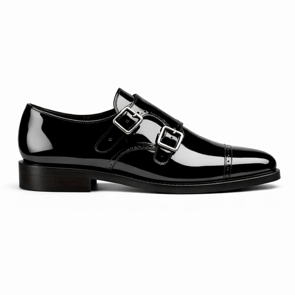 Midnight Patent Double Monk Strap